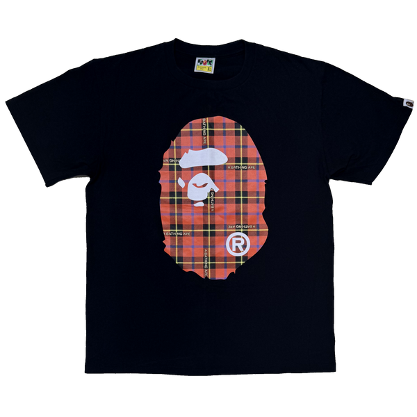 [XL] Bape Red Plaid Ape Head Tee
