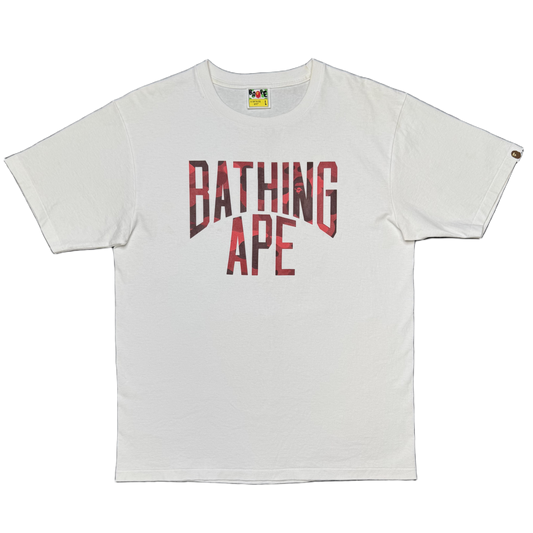 [L] Bape Red Camo NY Logo Tee