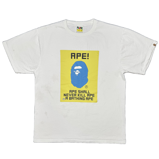 [XL] Bape Yellow Blue Box Ape Tee
