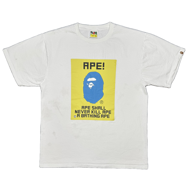 [XL] Bape Yellow Blue Box Ape Tee