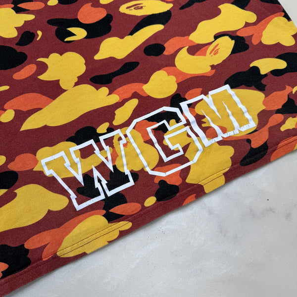 [L] Bape Orange 1st Camo Shark Tee