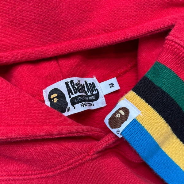 [M] Bape Red Pullover Shark Hoodie