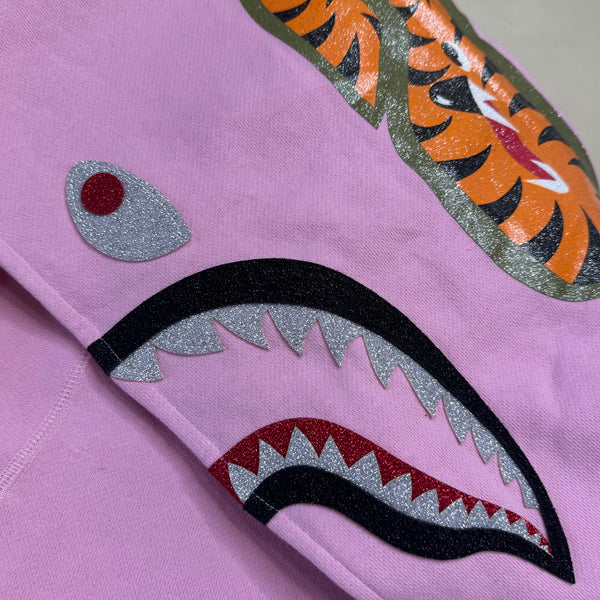 [M] DS Bape Pink Sparkle Shark Hoodie
