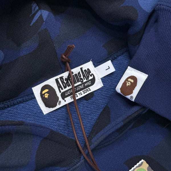 [L] DS Bape Blue Camo Shark Hoodie