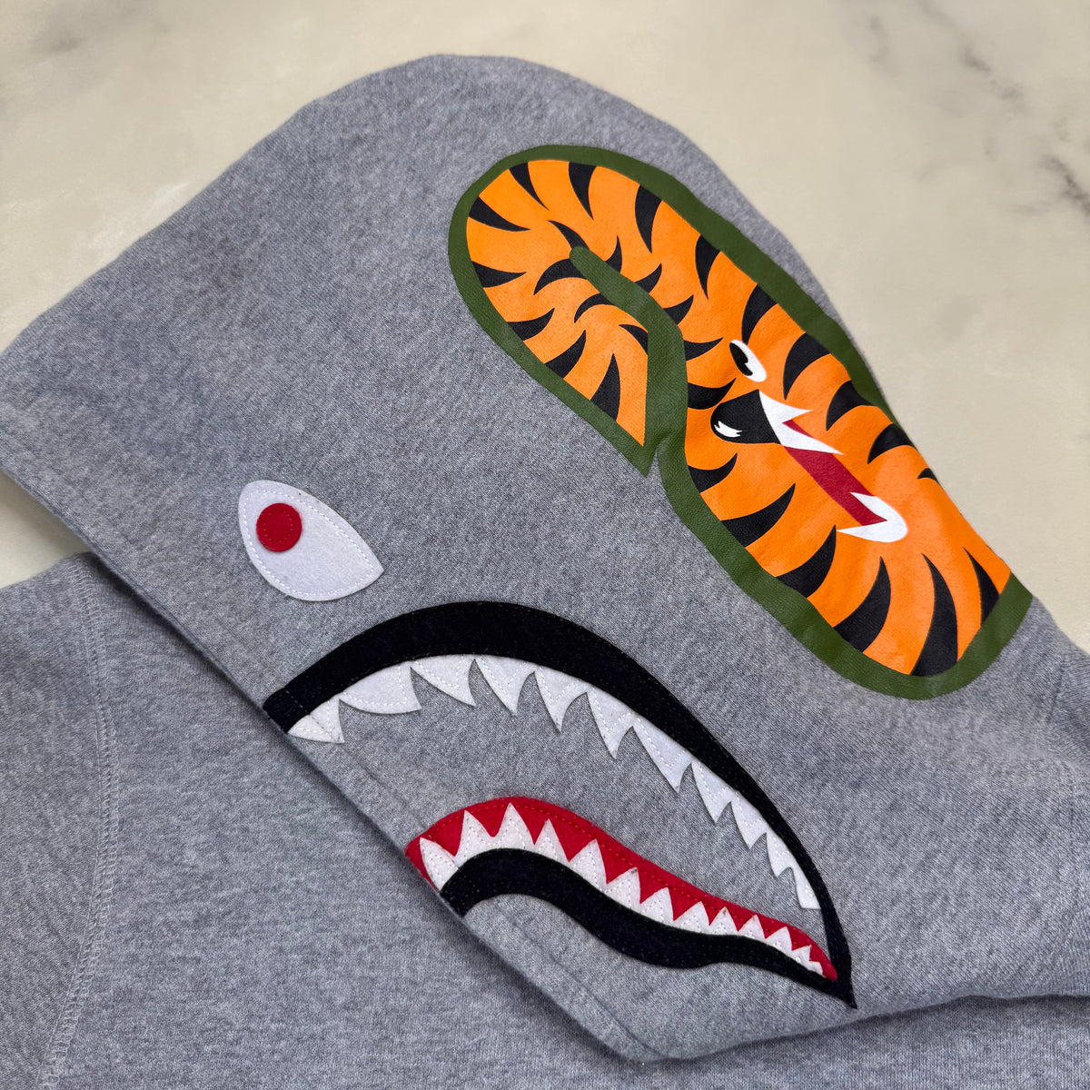 [L] Bape Side-Zip Shark Hoodie