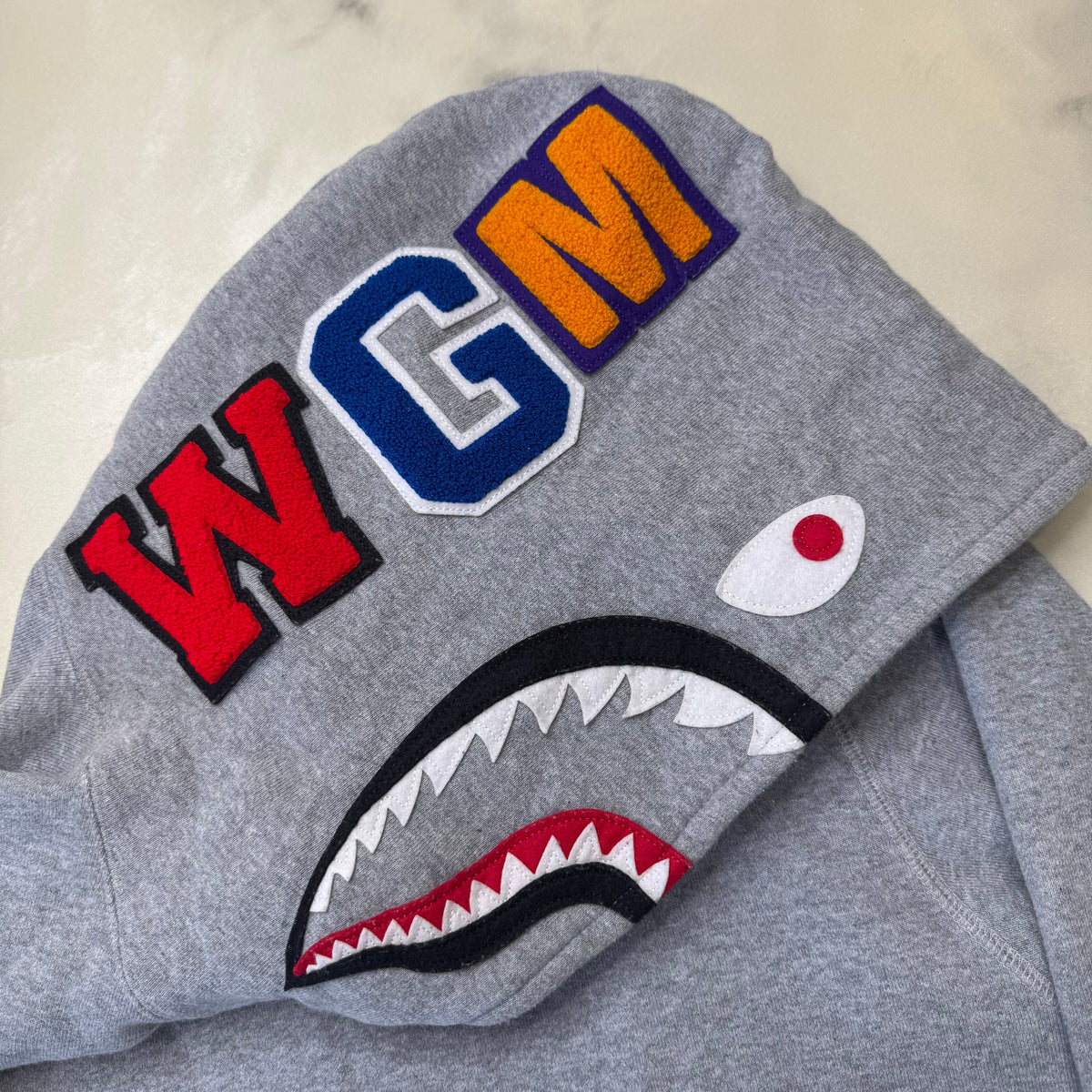 [L] Bape Side-Zip Shark Hoodie