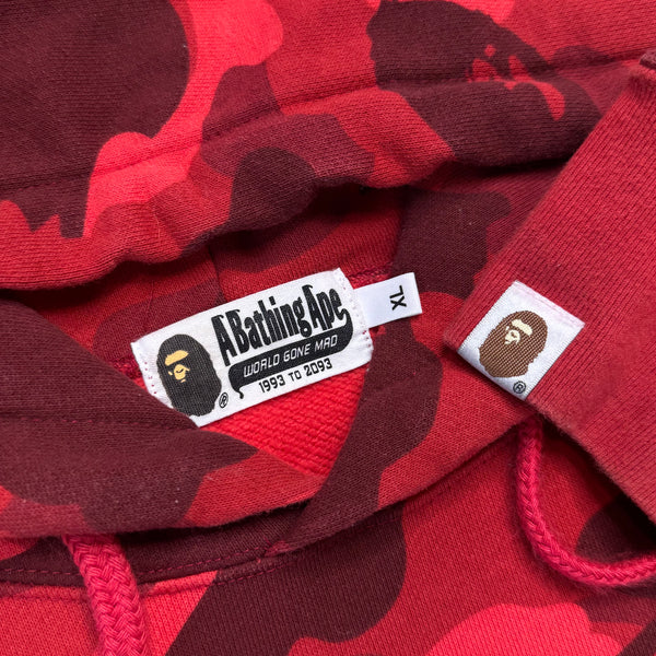 [XL] Bape Red Camo Spell Out Hoodie