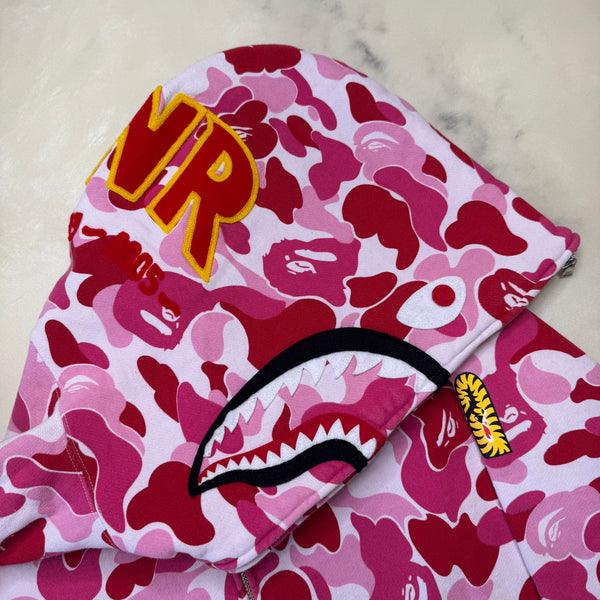 [XL] Bape Pink ABC Camo Shark Hoodie
