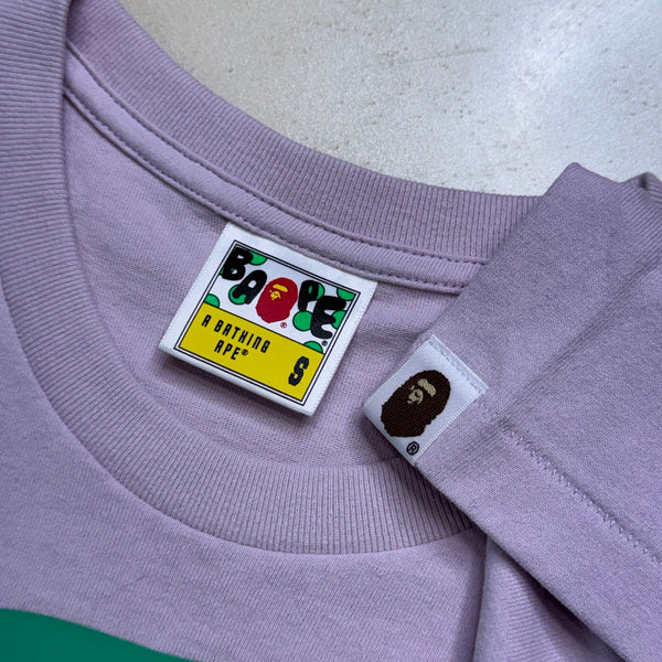 [S] Bape Green on Purple Ape Head Tee