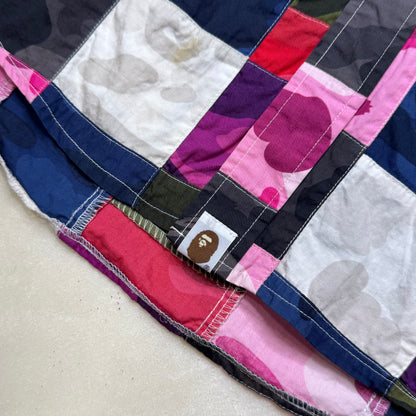 [L] OG Bape Crazy Patchwork Camo Button Up