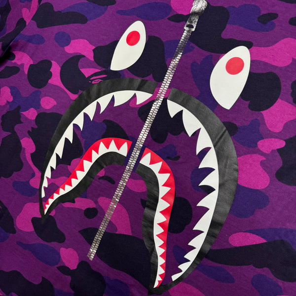 [2XL] Bape Purple Camo Shark Tee