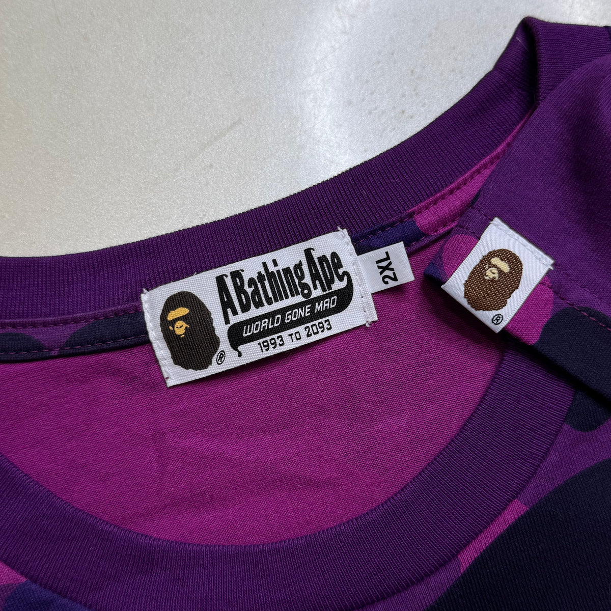 [2XL] Bape Purple Camo Shark Tee