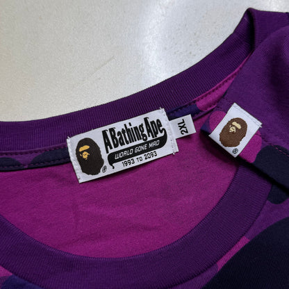 [2XL] Bape Purple Camo Shark Tee