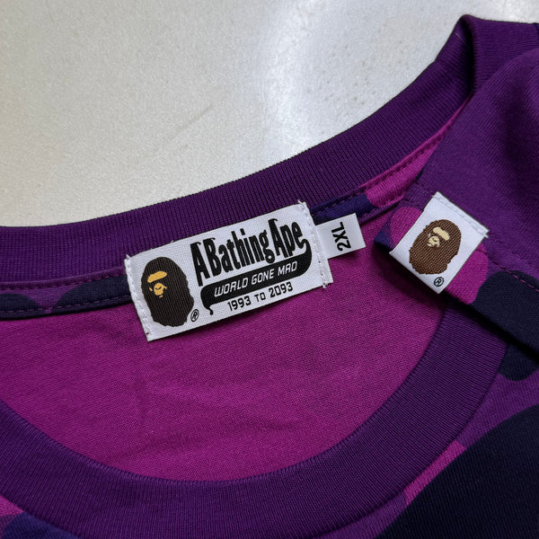 [2XL] Bape Purple Camo Shark Tee