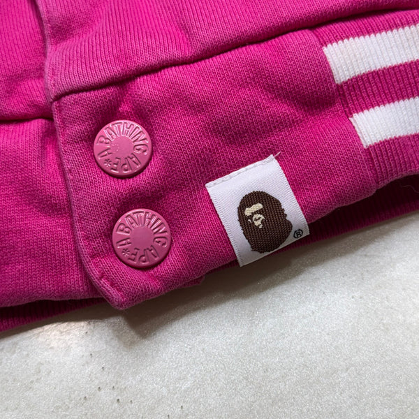 [XS] Bape Half 1st Camo Pink Shark Varsity Hoodie