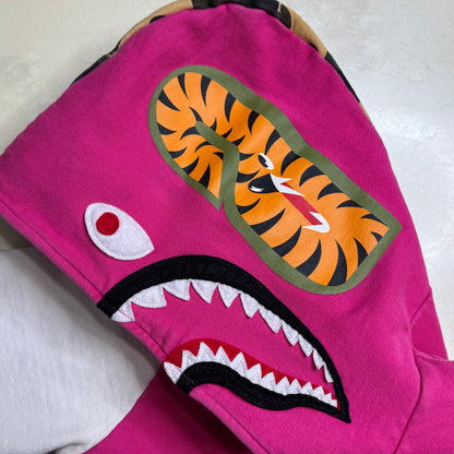 [XS] Bape Half 1st Camo Pink Shark Varsity Hoodie