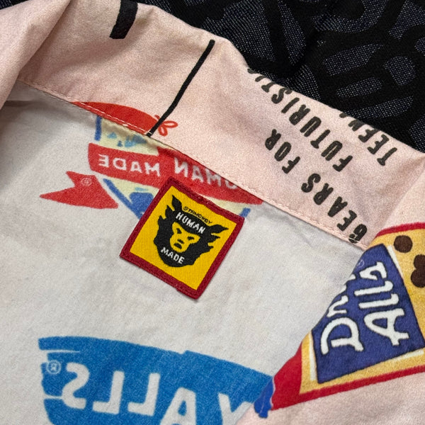 [L] Human Made Pink All-Over Print Button Up