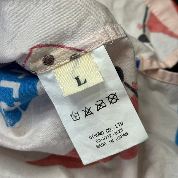 [L] Human Made Pink All-Over Print Button Up
