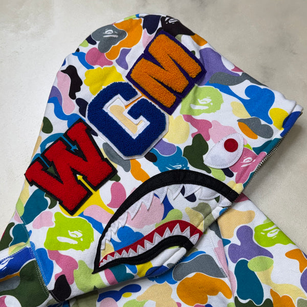 [M] Bape Full Multi Camo Shark Hoodie