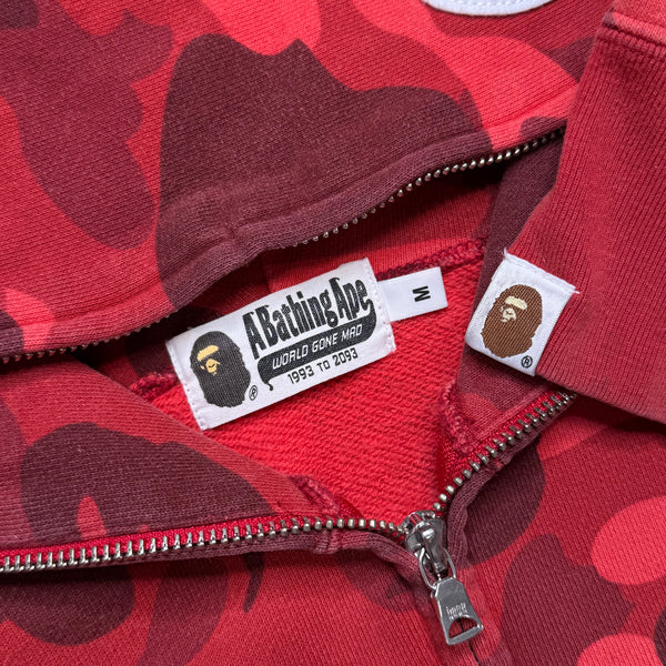 [M] Bape Full Red Camo Shark Hoodie