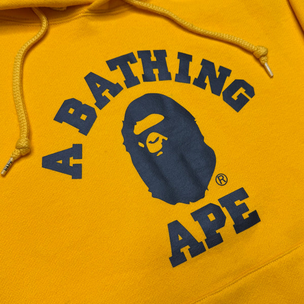 [L] Bape Orange College Logo Hoodie