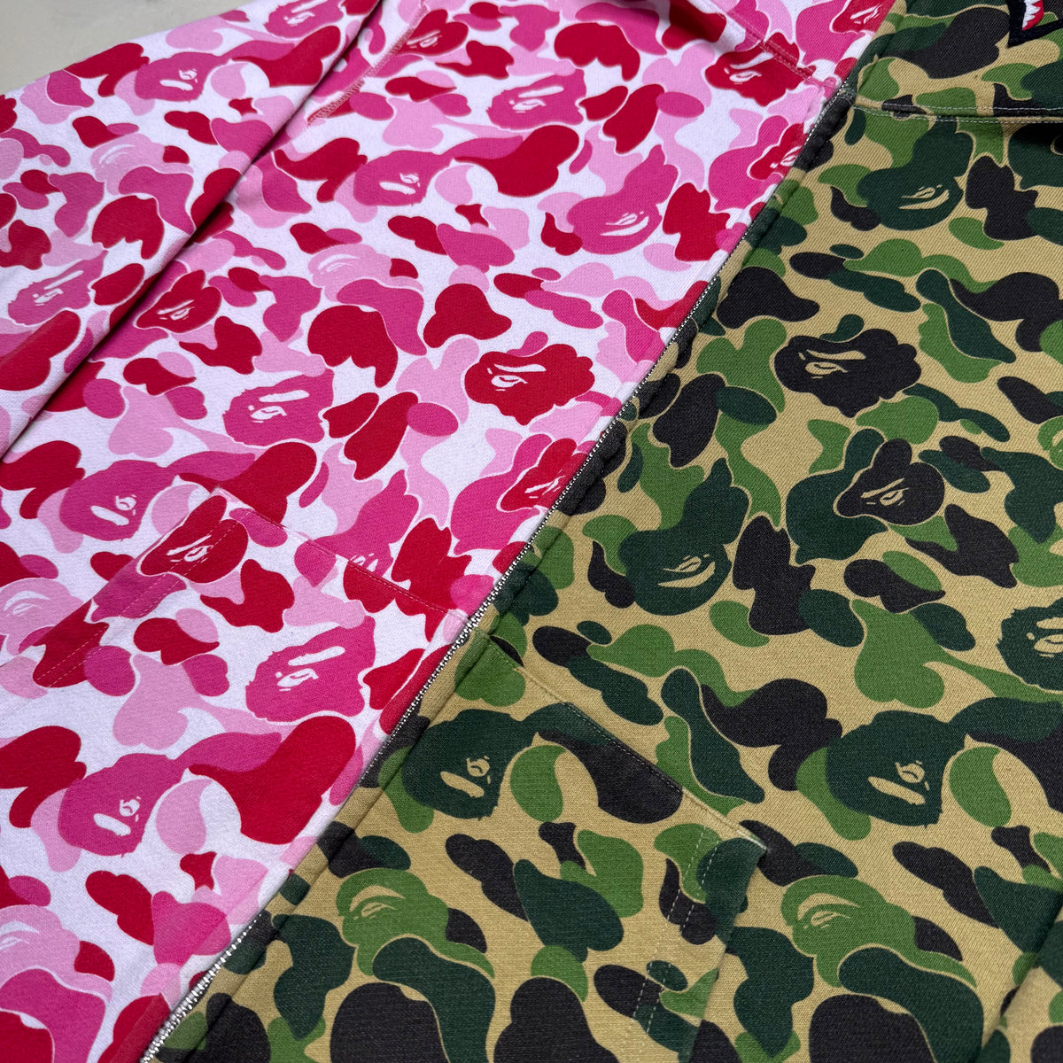 [L] Bape Split ABC Camo Shark Hoodie