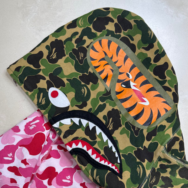[L] Bape Split ABC Camo Shark Hoodie