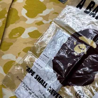 [L] DS Bape Gold Camo Shark Hoodie