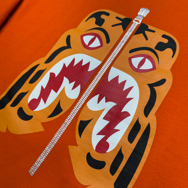 [2XL] Bape Orange Tiger Logo Sweatshirt