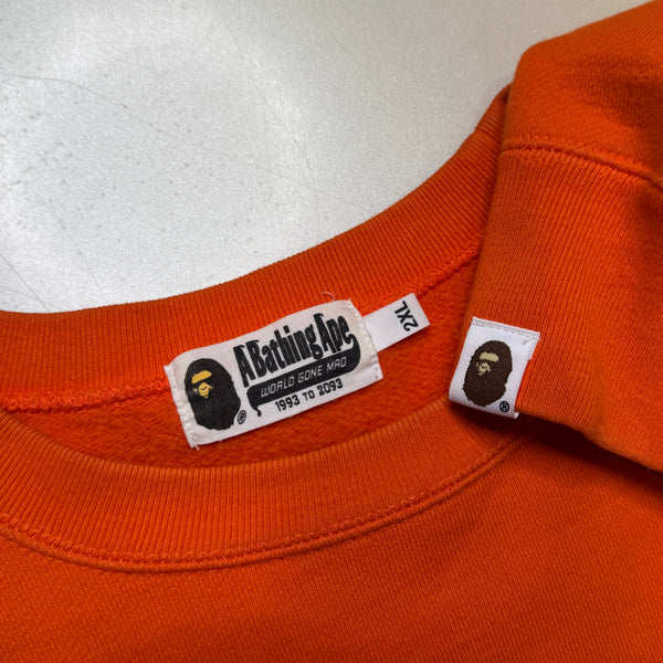 [2XL] Bape Orange Tiger Logo Sweatshirt