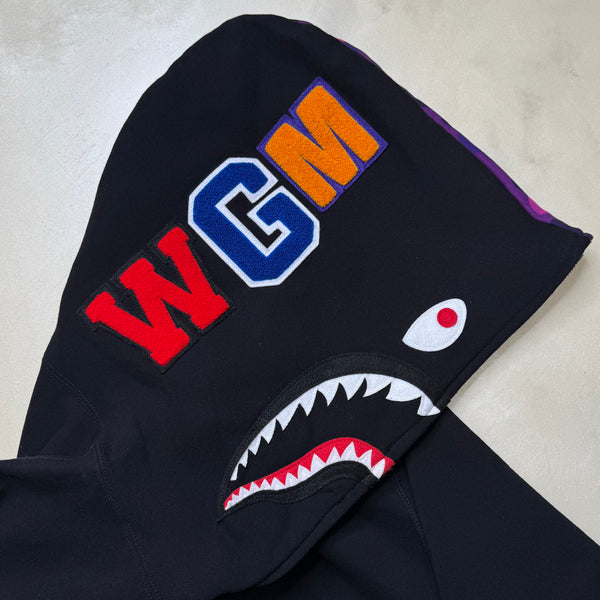 [2XL] Bape Half Purple Camo Shark Hoodie