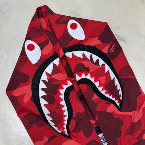 [2XL] Bape Full Red Camo Shark Jacket