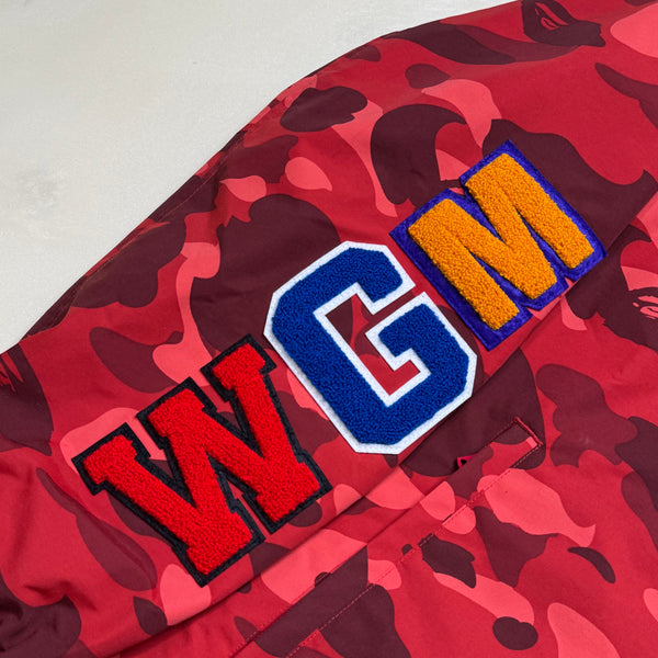 [2XL] Bape Full Red Camo Shark Jacket