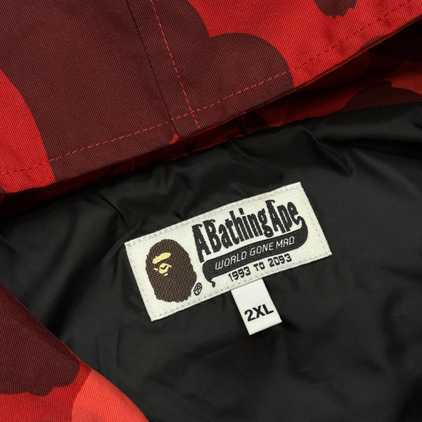 [2XL] Bape Full Red Camo Shark Jacket