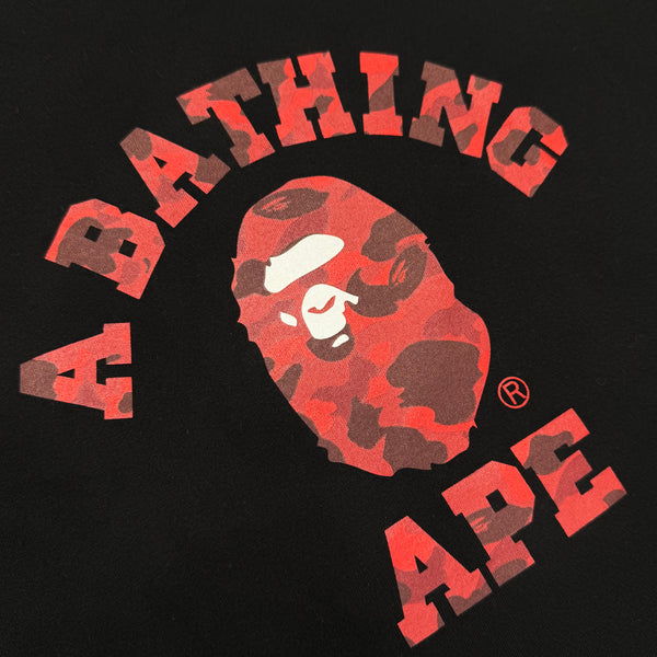 [2XL] Bape Red Camo College Logo Tee