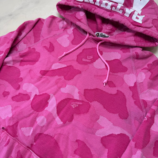 [S] Bape Pink Jacquard Camo Hoodie
