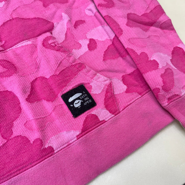 [S] Bape Pink Jacquard Camo Hoodie