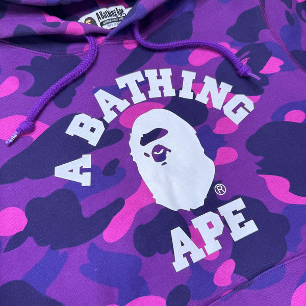 [S] Bape Purple Camo College Hoodie