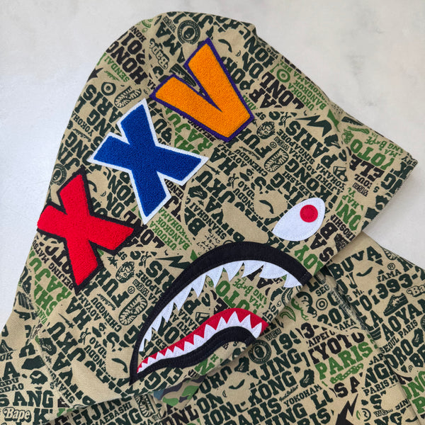 [XL] DS Bape XXV Cities Shark Hoodie