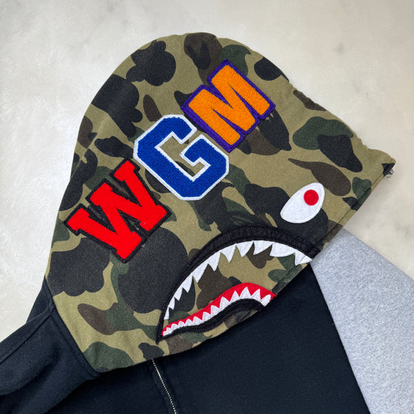 [XL] Bape Half Camo Shark Hoodie Jacket