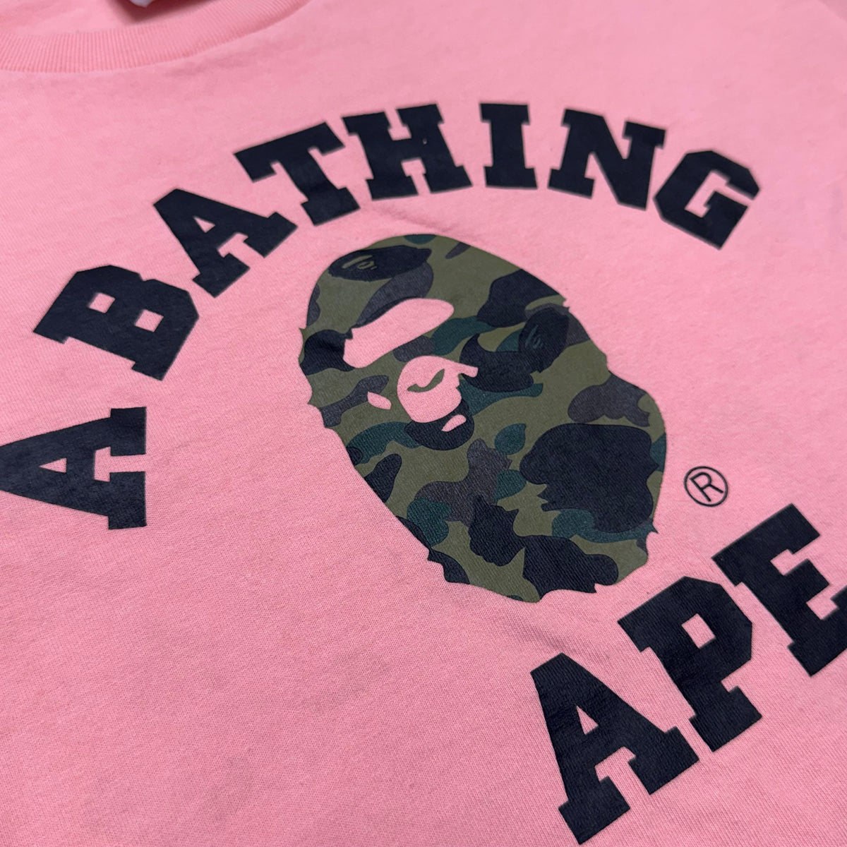 [M] Bape Pink 1st Camo College Tee