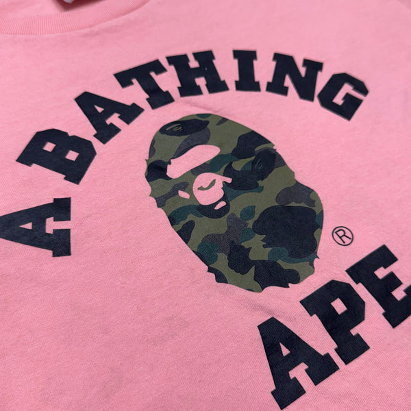 [M] Bape Pink 1st Camo College Tee