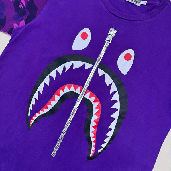 [XL] Bape Purple Camo Shark Tee