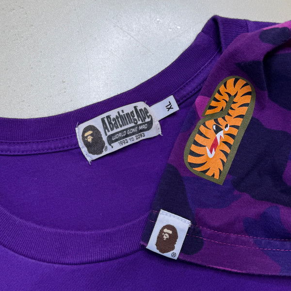 [XL] Bape Purple Camo Shark Tee