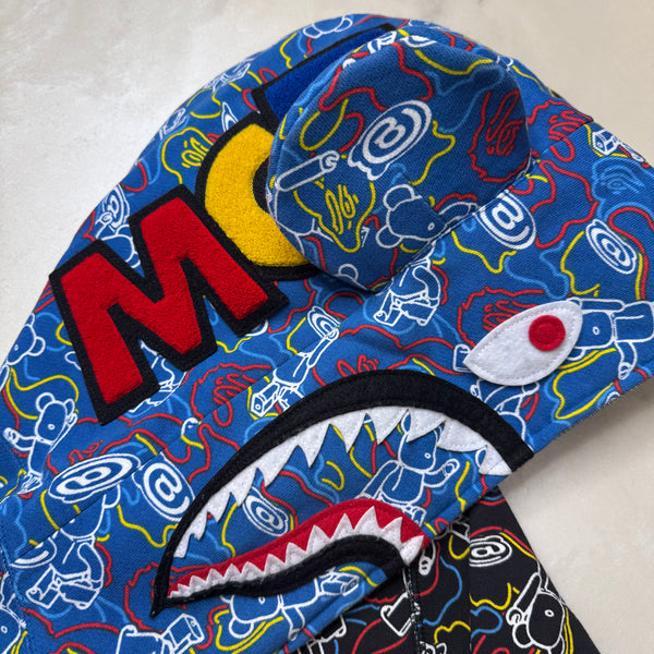 [M] Bape x Bearbrick Collab Split Shark Hoodie