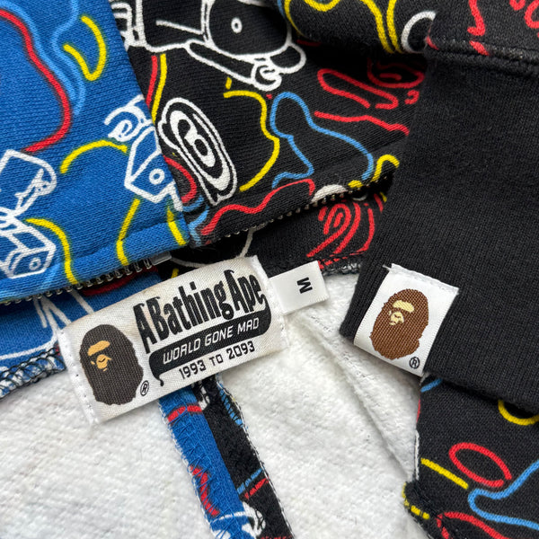 [M] Bape x Bearbrick Collab Split Shark Hoodie