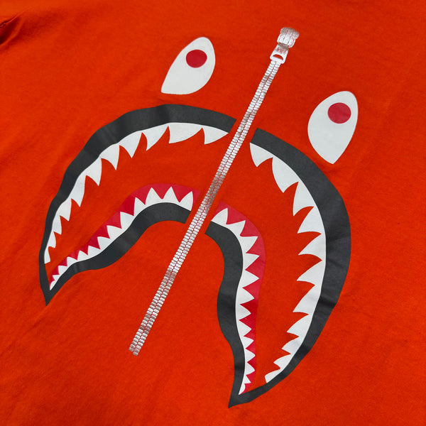 [XL] Bape Orange Shark Logo Tee