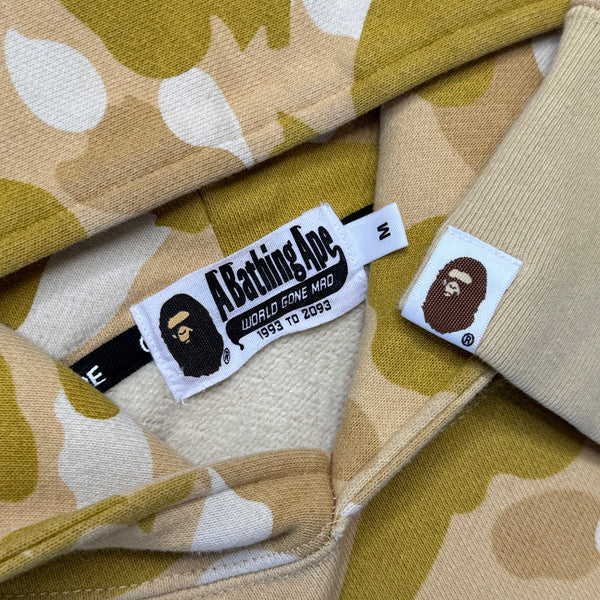 [M] Bape Full Gold Camo Shark Hoodie