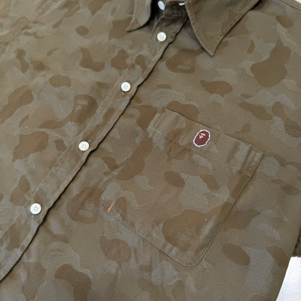 [L] OG Bape Subtle Olive Camo Button Up