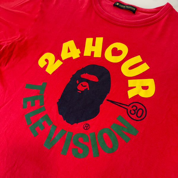 [L] Bape Red 24 Hour Television Tee